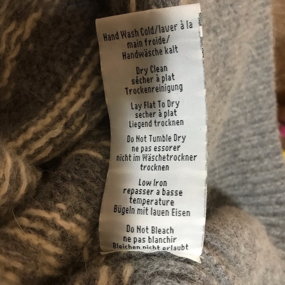 Cowl Neck Thick White and Grey Sweater Dress - Picture 6 of 6